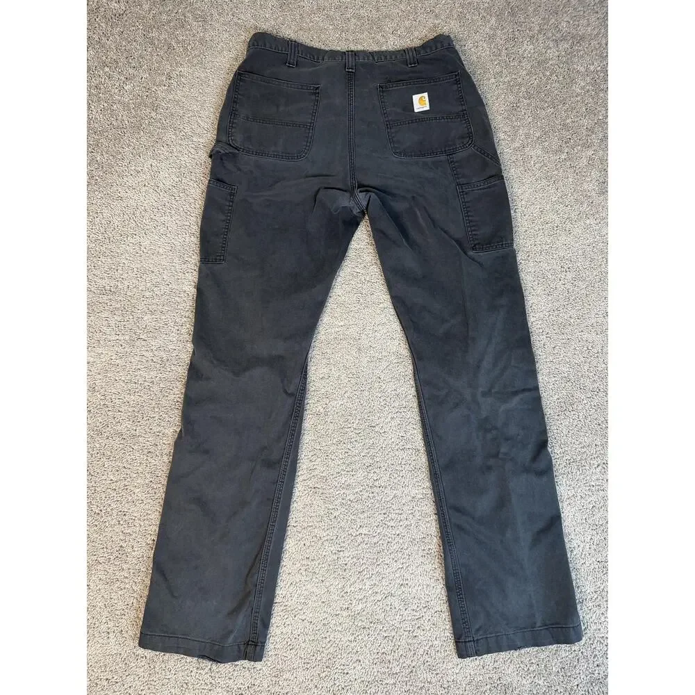 Carhartt Pants Mens 36x36 Black Carpenter Relaxed Fit Canvas Workwear Pockets